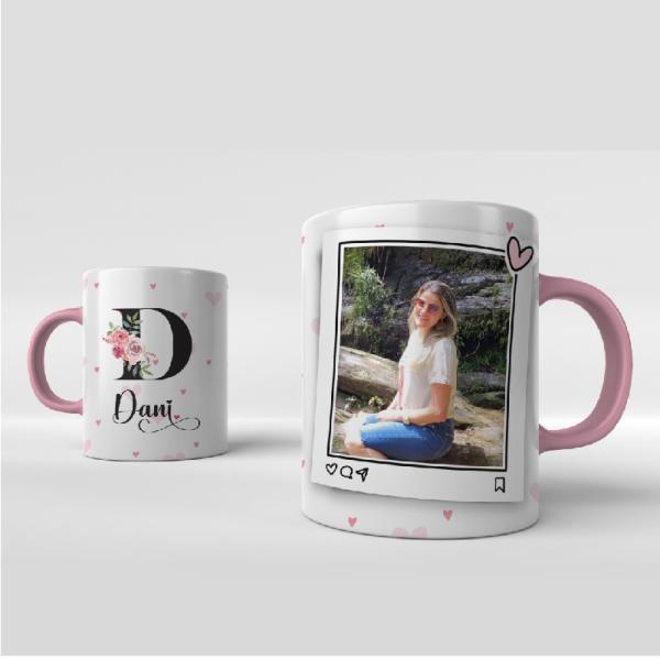 Caneca Alça e Interior Rosa